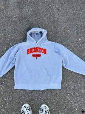 J. America Gray Hoodie with Red Accent